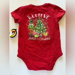Buc-ees Christmas One Piece T-Shirt Size 12 Months Red "Magic Of Christmas" 2024